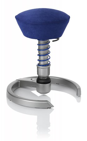 SWOPPER CLASSIC 3D-Aktiv-Bürostuhl Hocker Sitzpolster Normal, Farbe royal-blau, Fussring mit Metallgleiter, Feder MEDIUM, Basis Titan, Federfarbe blau (SWOP06T)