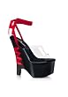 6 1/2 Inch Heel Sandal Women'S Size Shoe With Black And Red Ribbon Laces