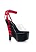 6 1/2 Inch Heel Sandal Women'S Size Shoe With Black And Red Ribbon Laces