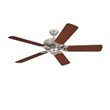 Sea Gull Lighting 1535-962 Celebrity Deluxe 52-Inch Five-Blade Ceiling Fan, Brushed Nickel with Mahogany Dark Finish Blades