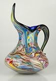 Glass Vase Colorful Swirls Beautiful 100% Handblown Art X472 (A17-1 /A17-2)