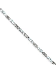 Sterling Silver Aquamarine And Diamond Bracelet