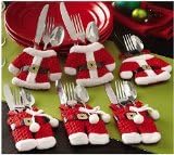 Holiday surprise Santa Suit Christmas Silverware Holder Pockets