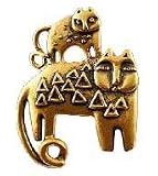Feline Family Gold Legends Pin by Laurel Burch