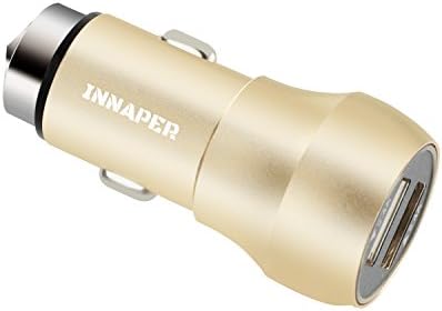 INNAPER 24W 4.8A High Output Dual USB Car Charger (Metal) for Apple and Android Devices - Gold