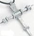 Fully Adjustable Rugged Pewter Christian Nail Cross Necklace