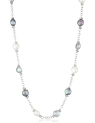 Honora "Tuxedo" Freshwater Cultured Pearl Link Necklace, 18"