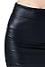82 Days Women'S Faux Leather Below Knee Pencil Skirt - Solid