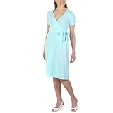 Mossimo Black: Short-Sleeve Wrap Dress - Aqua