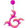 Purple Acrylic Multi-Layered TRIBAL Belly Ring
