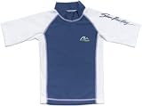 Short Sleeve Rash Guard for Boys - Deep Sea Blue/White
