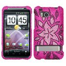 Rhinestones Protector Case for HTC Thunderbolt ADR6400, Tasteful Flowers Fu ....