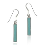 Silver Dangling Turquoise Inlay Earrings