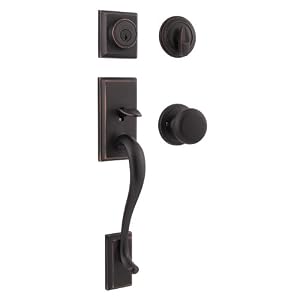 Kwikset 98001-104 Signatures Hawthorne SmartKey Handle set with Juno Interior Knob,... by 