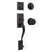 Kwikset 98001-104 Signatures Hawthorne Smartkey Handleset With Juno Interior Knob, Venetian Bronze