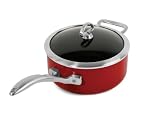 Review Chantal 835-200 RE / Chantal Copper Fusion 3 Quart Sauce Pan with Lid, Chili Red