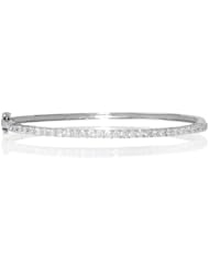 Diamond 14k White Gold Bangle Bracelet