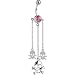 Jewelry : Pink Gem SKULL DROP TRILOGY Belly Ring