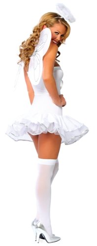 Sexy Adult Womens Halloween Costumes White Angel Dress Wings Halo Heaven Costume Theme Party Outfit