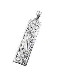 925 Silver Filigree Scroll Vertical Pendant Hawaiian Silver Jewelry