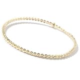 18K White, Rose or Yellow Gold 8.5 Chunky Textured Slip On Bracelet