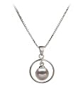 PearlsOnly Trinity White 6-7mm AA Japanese Akoya Sterling Silver Pearl Pendant
