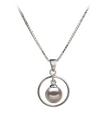 PearlsOnly Trinity White 6-7mm AA Japanese Akoya Sterling Silver Pearl Pendant