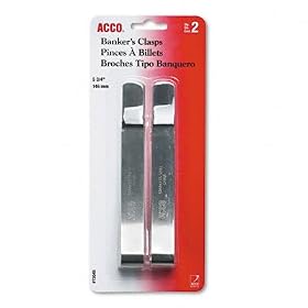 ACCO Bankers Clasps For Fabric Panels, Stainless Steel, 5-3 4, Silver, 2 Card - Same Day... by ACCO