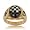 Men's Black Onyx Mother of Pearl 10K Yellow Gold #3 Checkered Flag Racing Ring