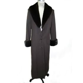 Buy 100% 17 Ounce Loro Piana Cashmere Fitted Coat w Mink Shawl Collar and Cuffs USA Made by FursNewYork