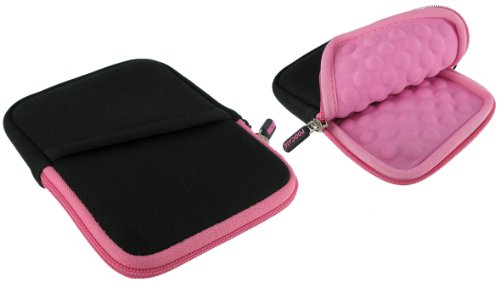 rooCASE Super Bubble Neoprene (Pink / Black) Sleeve Case for Western Digital My Passport SE for Mac 1TB Ultra-Portable Hard Drive WDBABW0010BSL-NESN Cool Silver