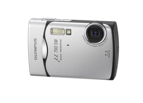 Olympus - Mju-790SW - Appareil photo numérique - CCD 7,1 Mégapixels - Zoom optique 3x - Ecran Plein Soleil 2,5 - Etanche & Anti-choc - Etui sport - Silver
