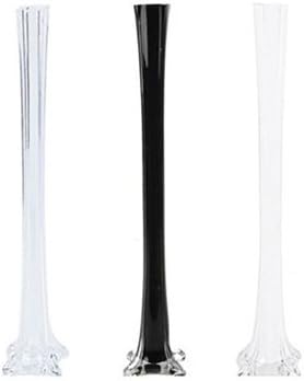 20" Glass Eiffel Tower Vases - 12 Pack - Clear (White)