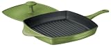 Calphalon Enamel Cast Iron Panini Pan with Press, Chive Green