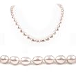 Single Strand 18 Inch 8-9mm white Oval Shape Freshwater Cultured Pearl Necklace