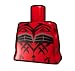Red Curved Torso with Evil Tattoo Pattern - LEGO Compatible Minifigure Piece