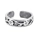 Sterling Silver Toe Ring Antique Finish Flower Toering