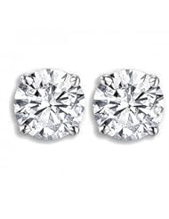 0.78 Carat (ctw) 14K White Gold Round Diamond Ladies Studs Earrings