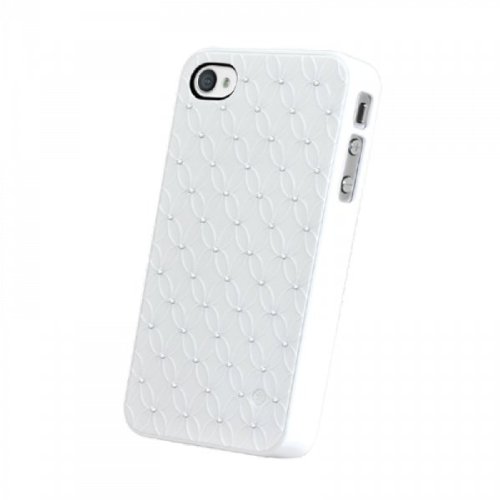 Bling-My-Thing Snowdrop White Series Crystal Case for iPhone 4/4S (Clear on White)