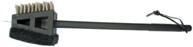 Charcoal Companion 2-in-1 Grill Brush with Long Black Plastic Handle