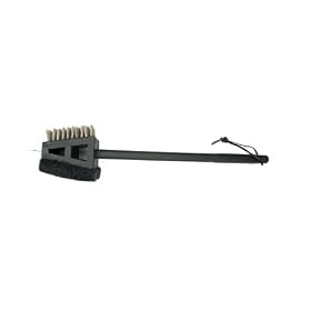 Charcoal Companion 2-in-1 Grill Brush with Long Black Plastic Handle by 