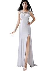 Sexy Crystal Lace Crepe/Spandex Prom Dress/Party Dress 