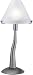 Elfin II Table Lamp - Satin Steel/White Crackled Glass