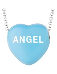 Sweethearts Enamel "Angel" Heart on 16" Necklace Pendant with Gift Box