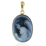 14K Framed Child Angel Guide Cameo Pendant