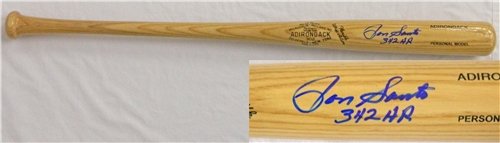 Ron Santo Autographed/Hand Signed 60's Style Adirondack Bat with ''342 HRs''