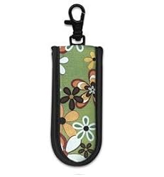 USB Flash Drive Case - Black w/ Daisy Flowers