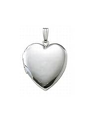 14k White Gold Heart Locket 1 inch x 1 inch