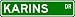 KARINS Street Sign ~ Personalized Family Lastname Sign ~ Gameroom, Basement, Garage S...