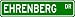 EHRENBERG Street Sign ~ Personalized Family Lastname Sign ~ Gameroom, Basement, Garage Sign **